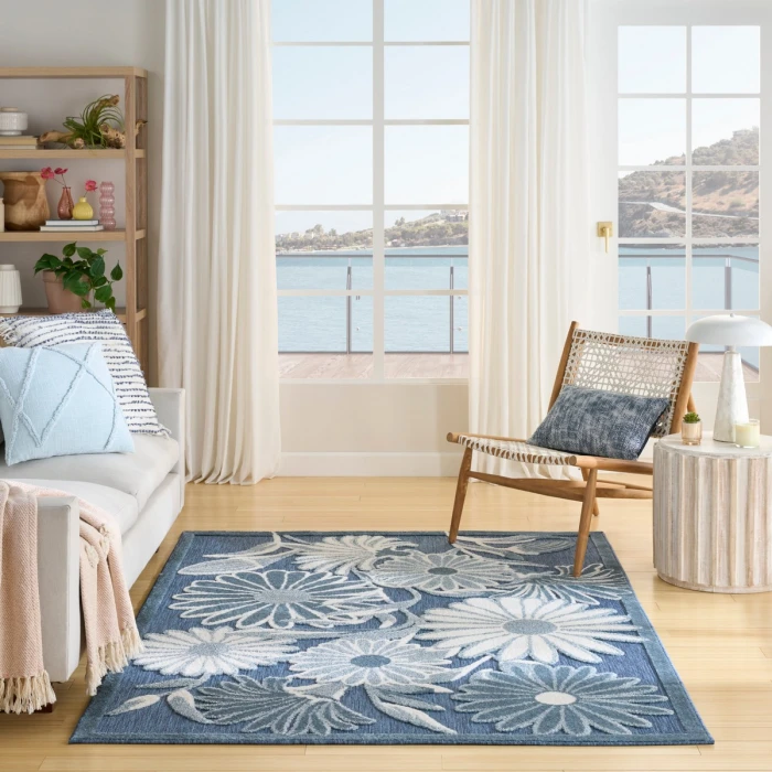 Nourison Aloha Blue ALH33 5 ft. 3 in. X 7 ft. 5 in. Rect. Rug