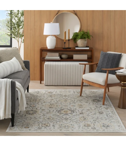 Nourison Oushak Home Grey OUS01 6 ft. X 9 ft. Rect. Rug