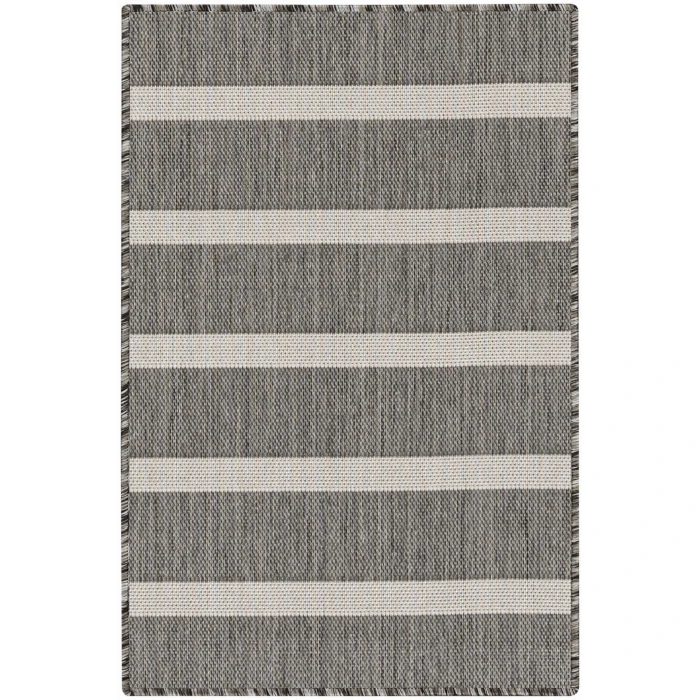 Nourison Positano Charcoal Ivory POS03 2ft. x 3ft. Rect. Rug