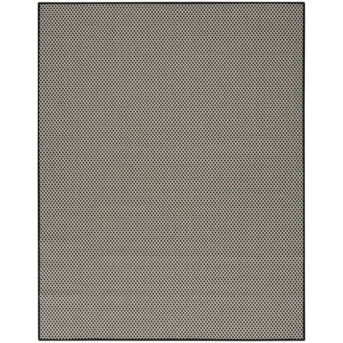 Nourison Courtyard Black White COU01 9 ft. X 12 ft. Rect. Rug