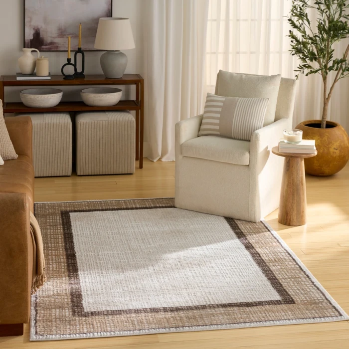 Nourison Dekor Ivory Brown DEK06 5 ft. 3 in. X 7 ft. Rect. Rug