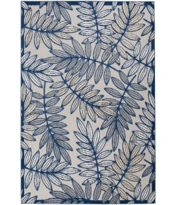 Nourison Home Aloha ALH18 Ivory/Navy 5 ft. 3 in. X 7 ft. 5 in. Area Rug