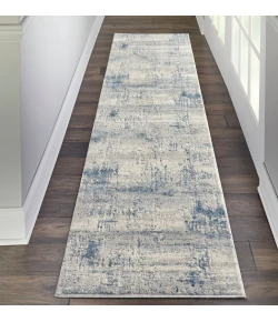 Nourison Home Rustic Textures RUS10 Ivory Blue 2 ft. 2 in. X 7 ft. 6 in. Area Rug