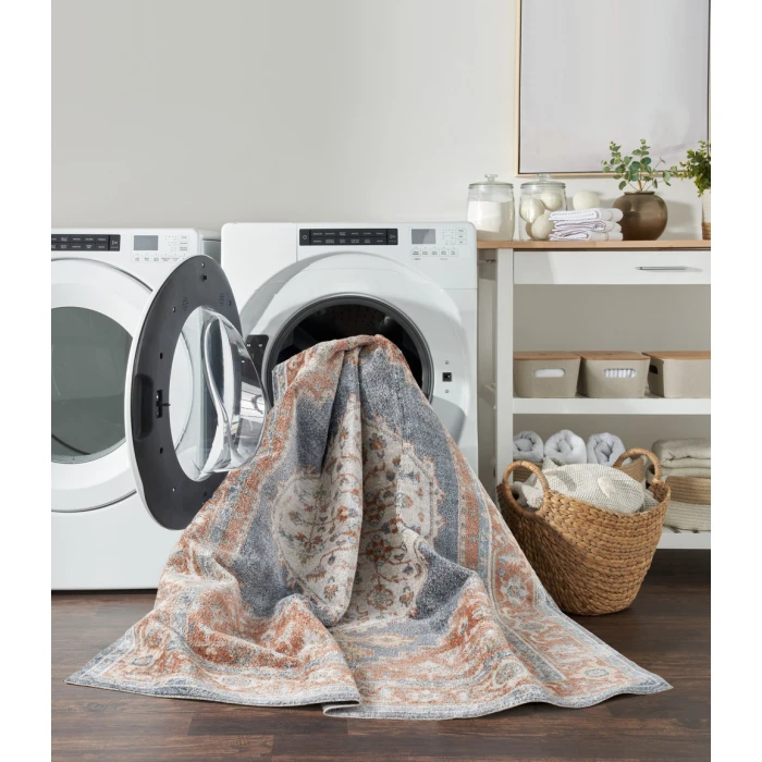 Nourison Astra Machine Washable Area Rug ASW11 Denim Multi