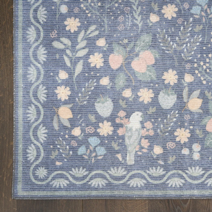Nourison Home Botanical Washables Blue BOT04 2ft. x 6ft. Rect. Rug