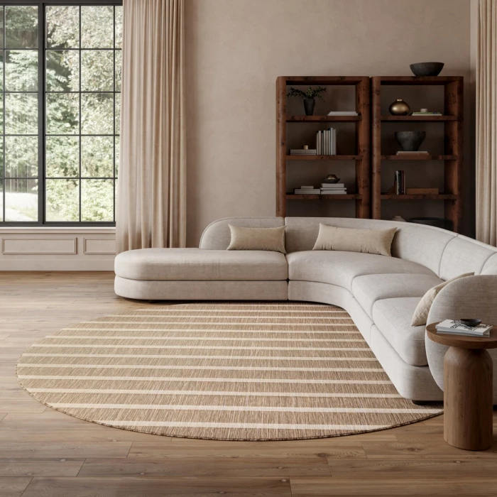 Nourison Positano Beige Ivory POS03 8ft. Round Rug