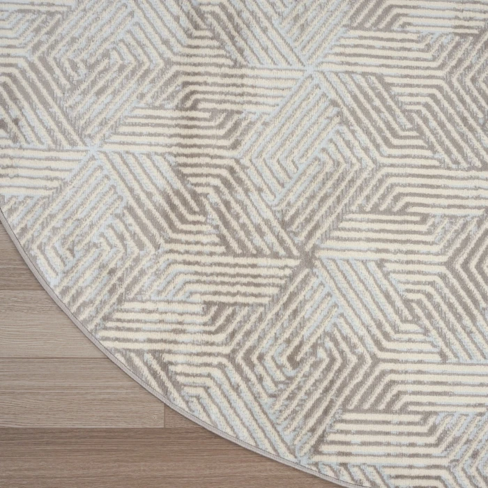 Nourison Grafix Grey GRF39 8 ft. X Round Rug