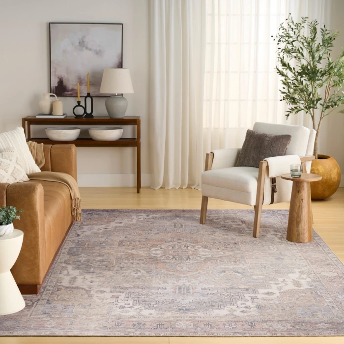 Nourison Vintage Washables Light Blue VWS07 9 ft. X 12 ft. Rect. Rug