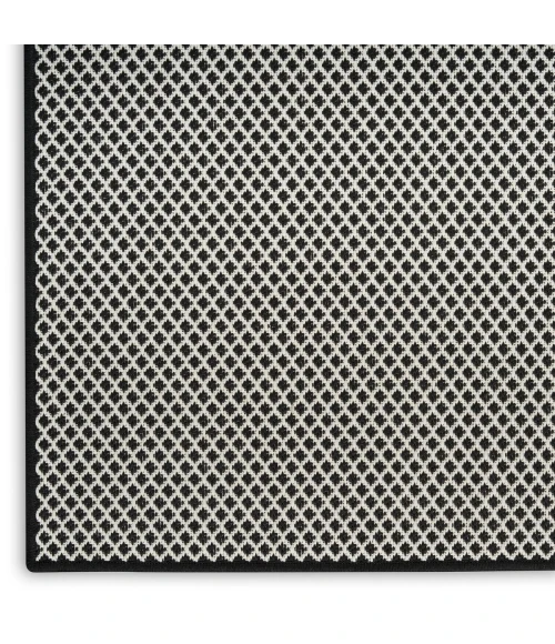 Nourison Courtyard Black White COU01 8 ft. X 10 ft. Rect. Rug