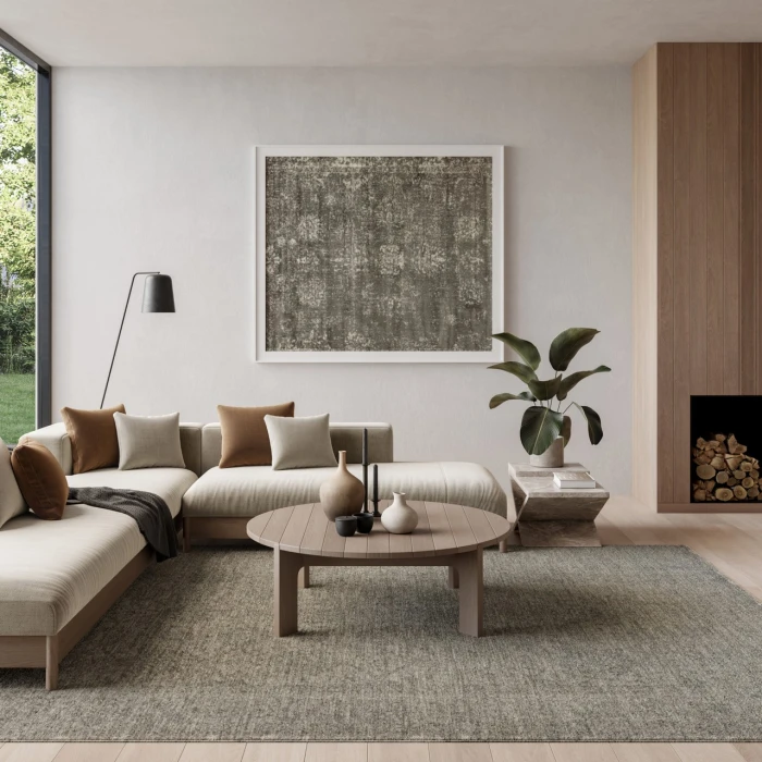 Nourison Home Moonlit Grey MLI03 5ft.3in. x 7ft.6in. Rect. Rug