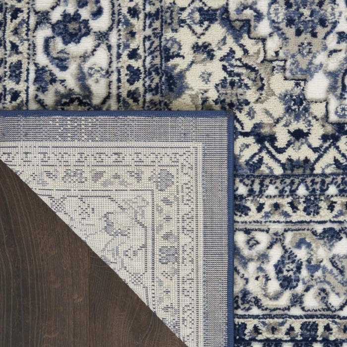 Nourison Cyrus Ivory Navy CYR01 2ft.2in. x 7ft.6in. Rect. Rug