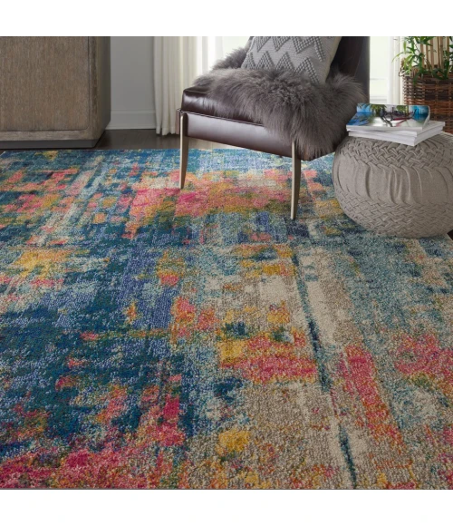 Nourison Celestial Area Rug CES09-Blue/Yellow