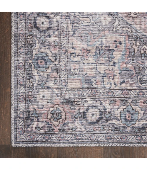 Nicole Curtis Machine Washable Series 1 Area Rug SR101 Black 7' Runner