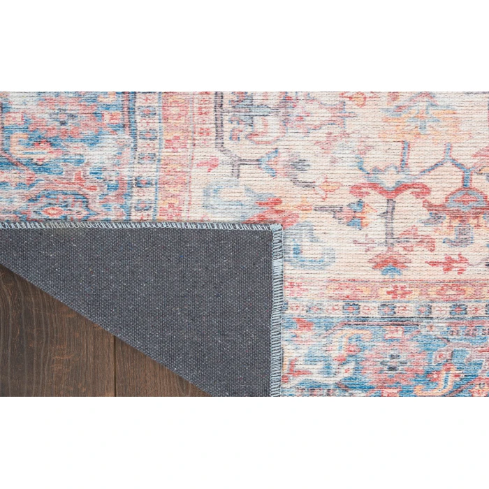 Nicole Curtis Machine Washable Series 1 Blue Multicolor SR104 2 ft. 2 in. X 12 ft. Rectangle Rug