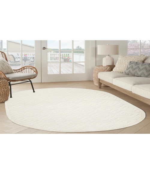 Nourison Versatile Ivory White NRV01 6 ft. X 9 ft. Oval Rug