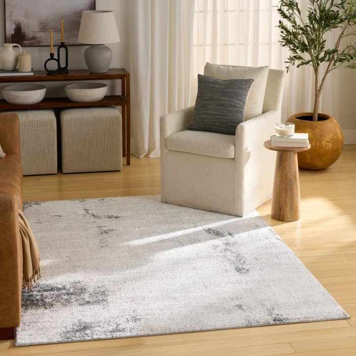 Nourison Dekor Grey Charcoal DEK07 5 ft. 3 in. X 7 ft. Rect. Rug