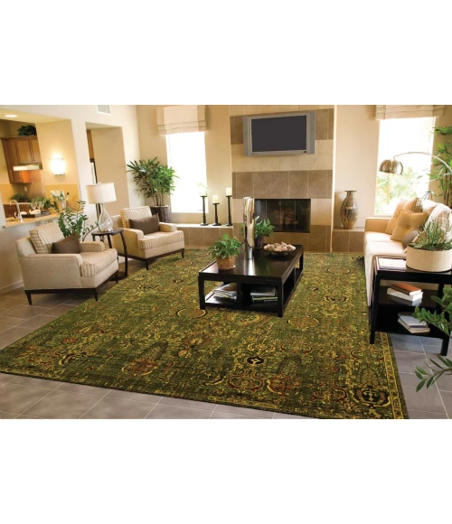 Nourison Home Timeless Green TML11 5ft.6in. x 8ft. Rect. Rug