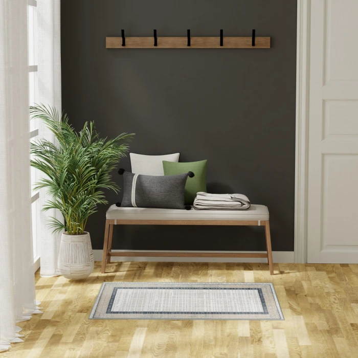 Nourison Dekor Grey Navy DEK06 2 ft. X 4 ft. Rect. Rug