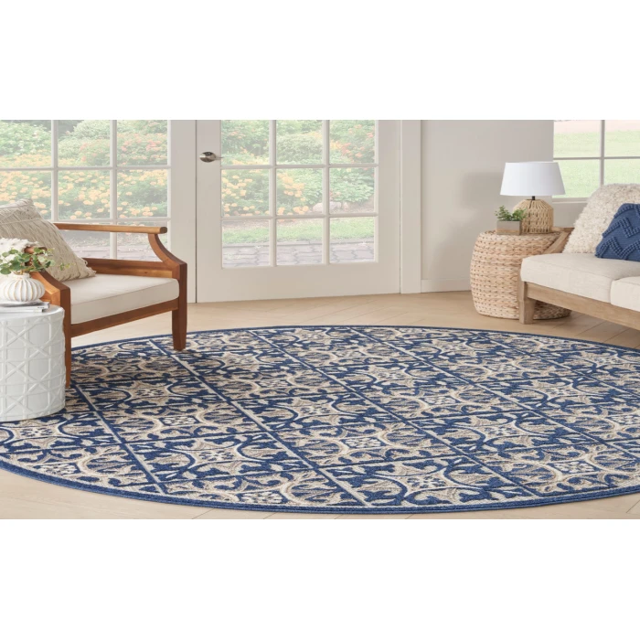 Nourison Aloha Blue ALH34 7’10” Round Rug