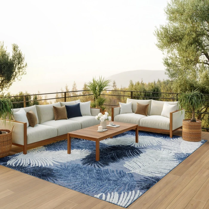 Nourison Home Suncoast Blue SNC03 7ft.10in. x 9ft.10in. Rect. Rug