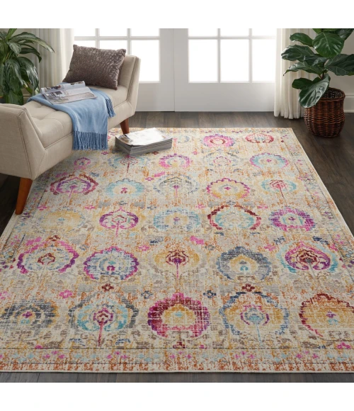 Nourison Vintage Kashan Ivory Multicolor VKA04 5ft.3in. x 7ft.10in. Rect. Rug