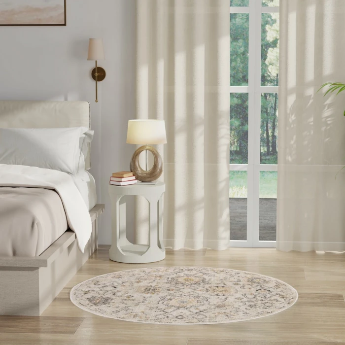 Nourison Oushak Home Grey OUS01 4 ft. X Round Rug