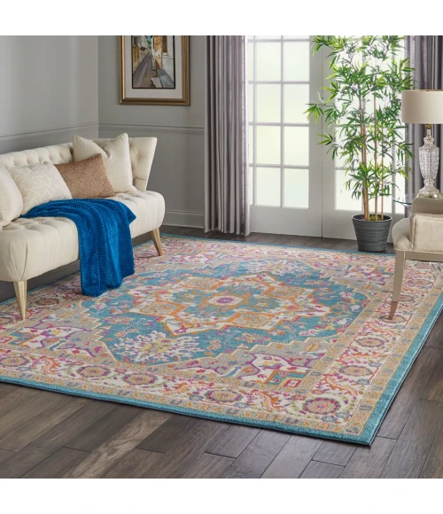 Nourison Passion Area Rug PSN20-Teal Multicolor