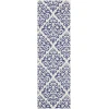Nourison Home Grafix GRF06 White Blue 2 ft. 3 in. X 7 ft. 6 in. Area Rug