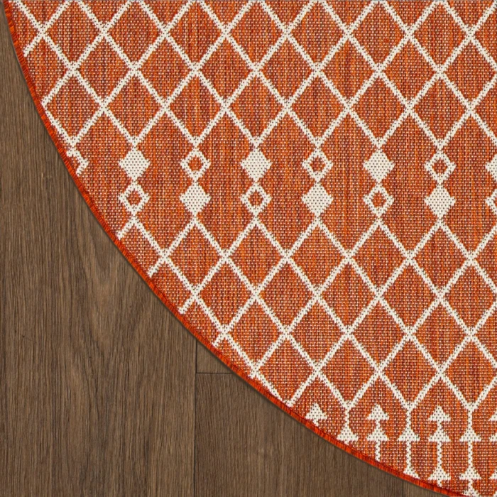 Nourison Positano Terracotta POS02 5ft. Round Rug