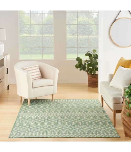 Nourison Positano Blue Green POS02 4 ft. X 6 ft. Rect. Rug