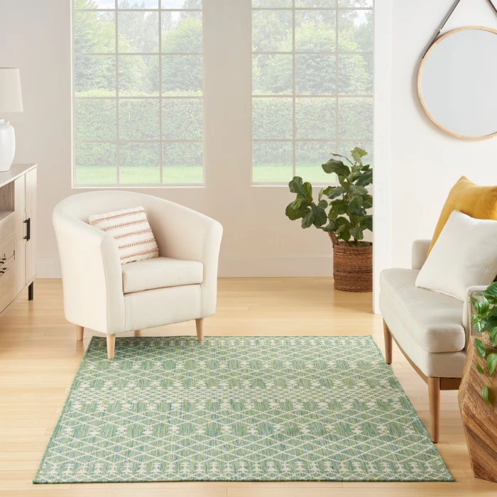 Nourison Positano Blue Green POS02 4 ft. X 6 ft. Rect. Rug