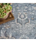 Nourison Astra Machine Washable Blue ASW20 6 ft. 7 in. X 9 ft. Rect. Rug