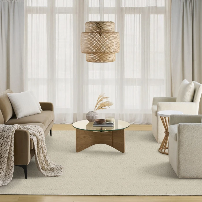 DKNY Pure Purl Cream / Ivory PUU01 5ft.3in. x 7ft.3in. Rect. Rug