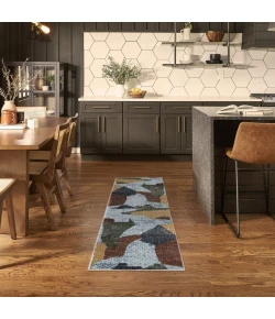 Nourison Home Nordic NRC18 Blue Multicolor 2 ft. X 6 ft. Area Rug