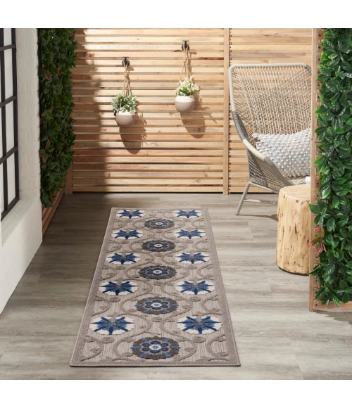 Nourison Aloha Runner Area Rug ALH19-Grey/Blue