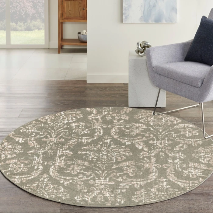 Nourison Jubilant Olive JUB09 5 ft. 3 in. X Round Rug
