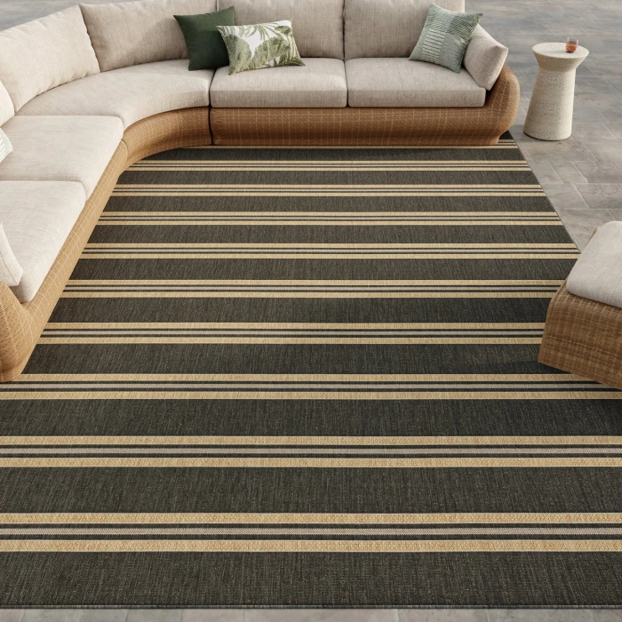 Nourison Home Horizon Indoor/Outdoor Black HOZ05 10ft. x 14ft. Rect. Rug
