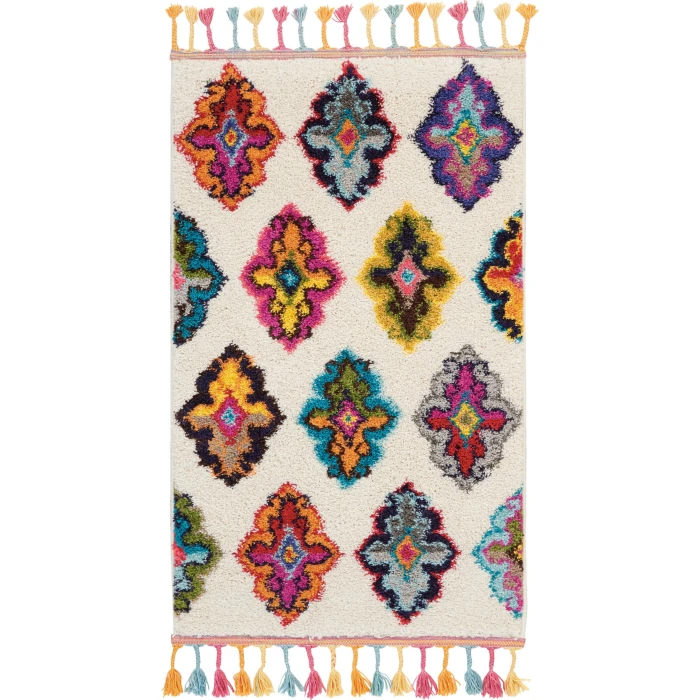 Nourison Nomad Ivory Multicolor NMD06 2ft.2in. x 4ft. Rect. Rug
