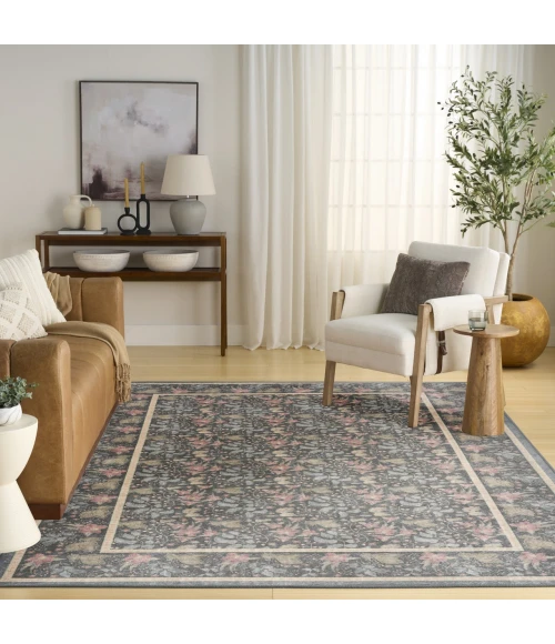 Nourison Home Botanical Washables Grey BOT03 4ft. x 6ft. Rect. Rug