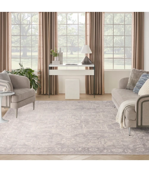 Nourison Astra Machine Washable Grey ASW12 7 ft. 10 in. X 10 ft. Rect. Rug