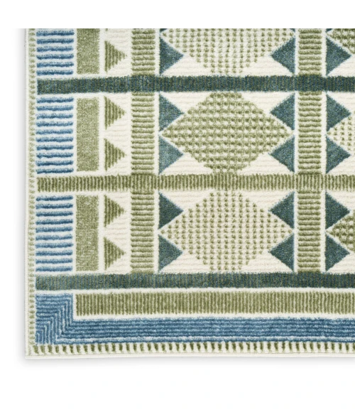 Nourison Nordic Green Blue NRC06 5 ft. X 7 ft. Rect. Rug