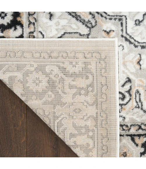 Nourison Dekor Ivory Charcoal DEK08 4 ft. X 6 ft. Rect. Rug