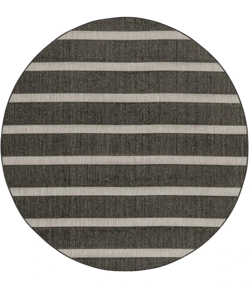 Nourison Positano Black Ivory POS03 5ft. Round Rug