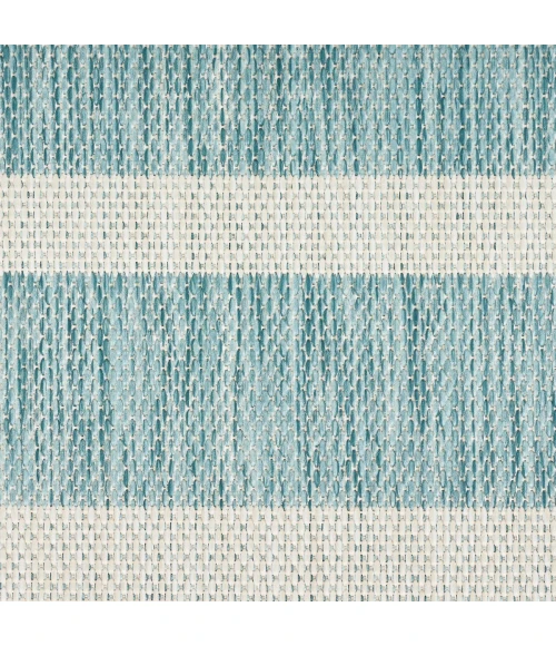 Nourison Positano Aqua Ivory POS03 6 ft. X Round Rug