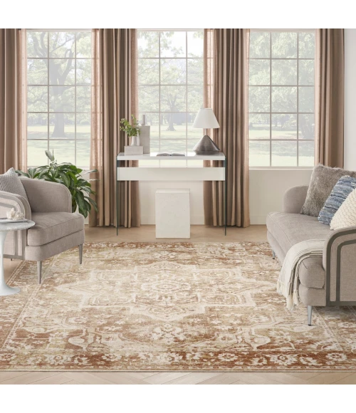 Nourison Astra Machine Washable Rust ASW12 9 ft. X 12 ft. Rect. Rug