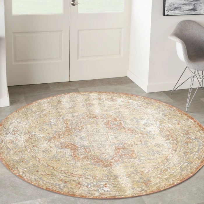 Nourison Nourison Essentials Persian Beige Rust NRE07 6 ft. X Round Rug