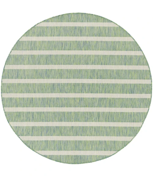 Nourison Positano Blue Green Ivory POS03 6 ft. X Round Rug