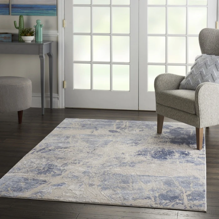 Nourison Home Silky Textures Blue SLY02 3ft.11in. x 5ft.11in. Rect. Rug
