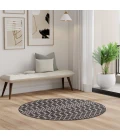 Nourison Positano Black POS02 6ft. Round Rug