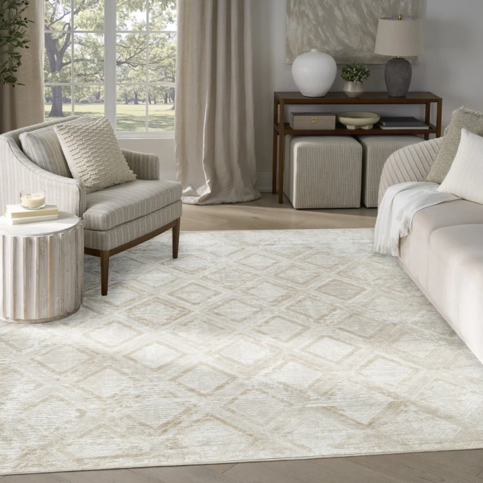 Nourison Dekor Ivory Beige DEK05 7 ft. 10 in. X 9 ft. 10 in. Rect. Rug